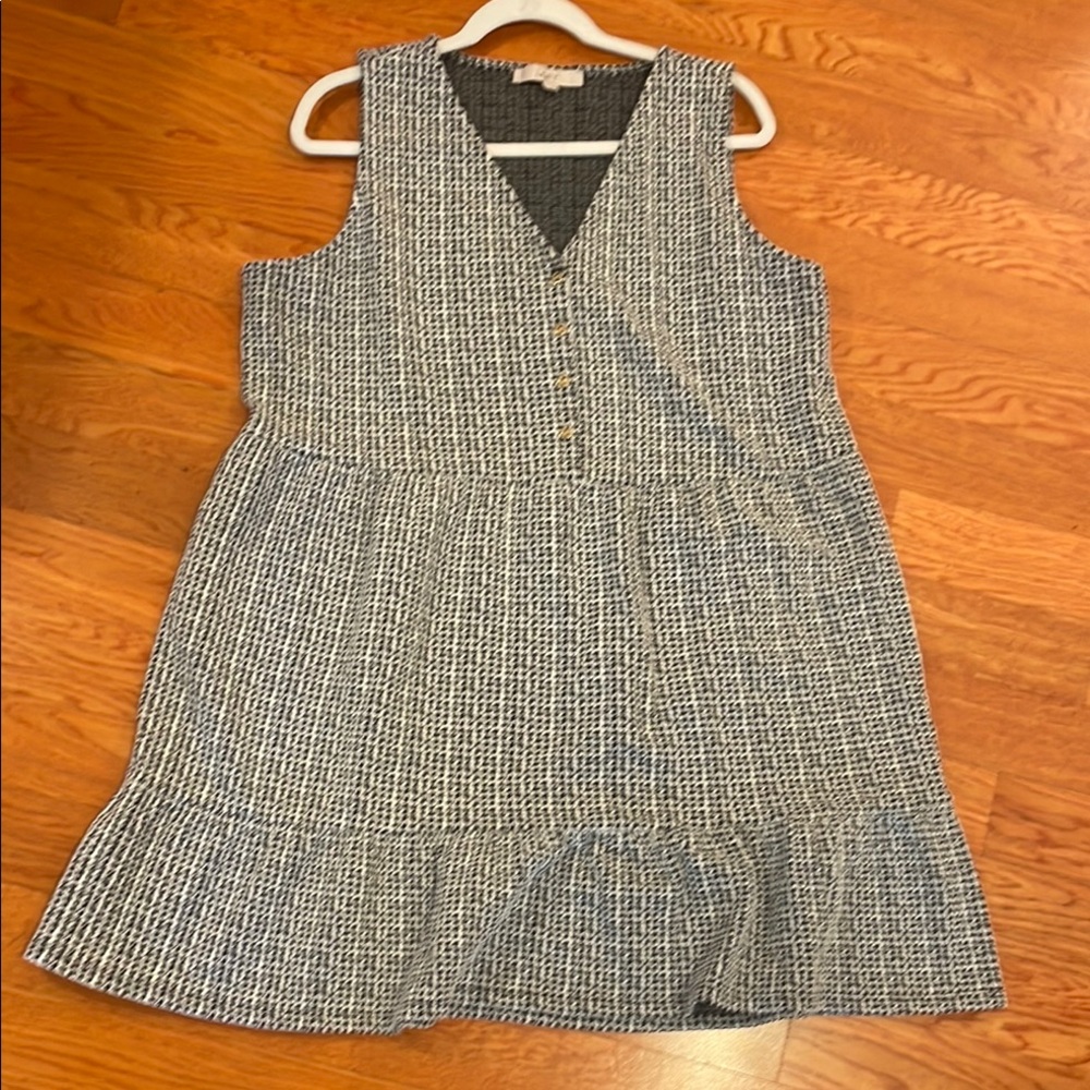 LOFT Black and White‎ Tiered Tunic Dress